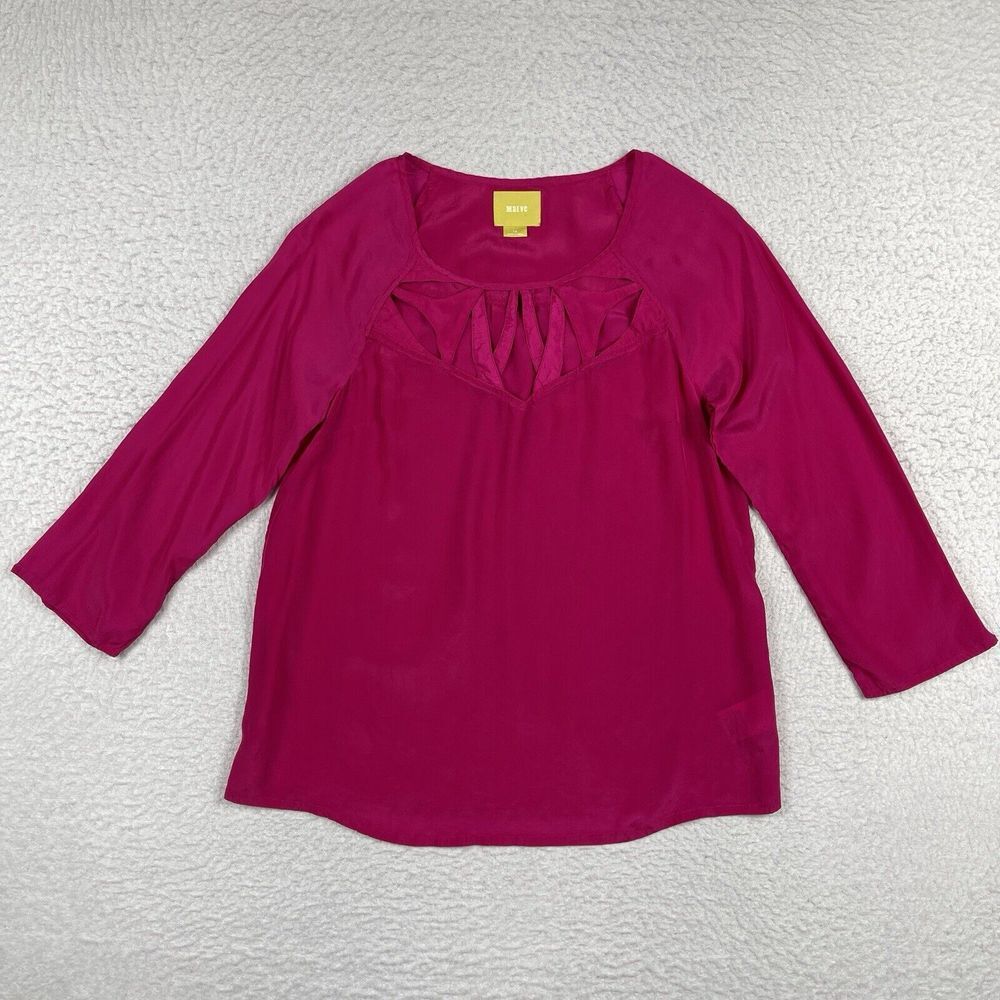 Maeve Shirt Womens Size 10 Pink Career Corporate Workwear Whimsical‎ Romantic